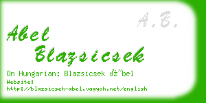 abel blazsicsek business card